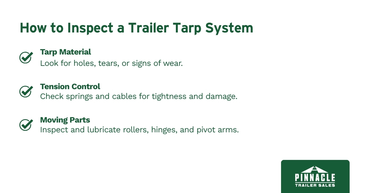 Trailer tarp system inspection tips
