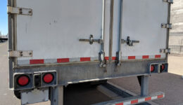 Closeup Of The Rear Doors Of A Trailer Door Hinge Replacement